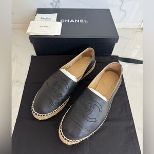 CHANEL Black Espadrilles
